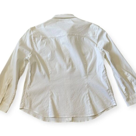 Prada White Stretch Cotton Button Down Shirt, size Italian 44/10 US, - Picture 7 of 15